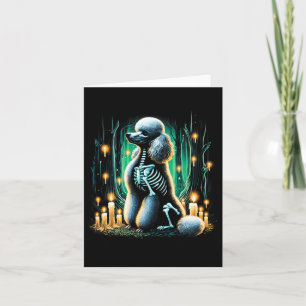 Cool Poodle Dog Skeleton Halloween Dog Mum Dad Chr Card