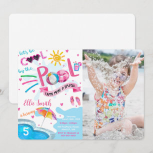 Cool Pool Birthday Photo Invitation