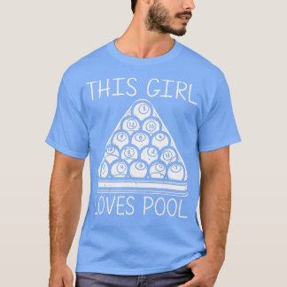 Cool Pool Design For Girls Women Pool Player Billi T-Shirt