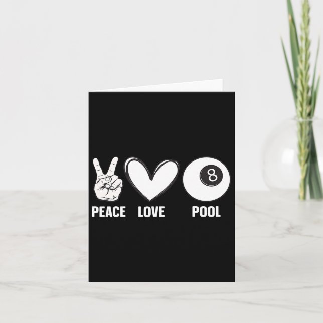 Cool Pool Design For Men Women Billiards 8 Ball Po Card (Front)