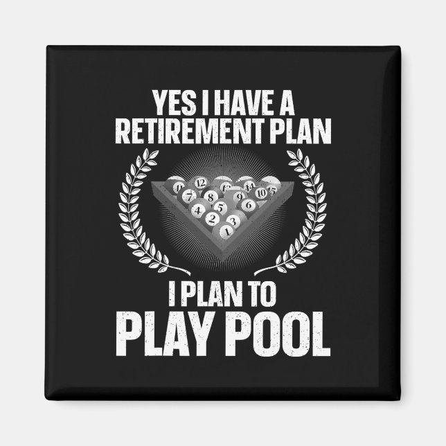 Cool Pool Design For Men Women Billiards Lover Poo Magnet (Front)