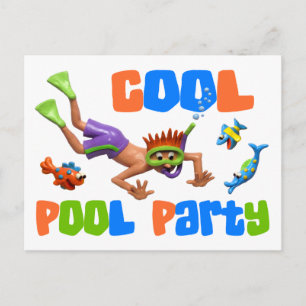 Cool Pool Party Invitation Postcard