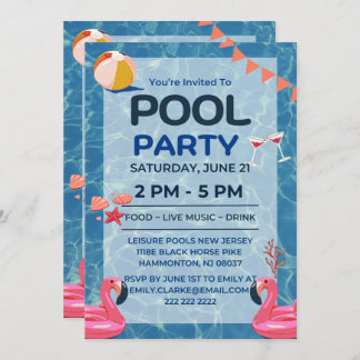 Cool Pool Party | Swimming Birthday Invitation