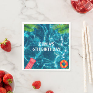 Cool Pool Party   Swimming Birthday  Napkin