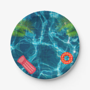 Cool Pool Party   Swimming Birthday Paper Plate