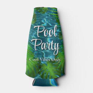 Cool Pool Party vibes palm leaves Bottle Cooler