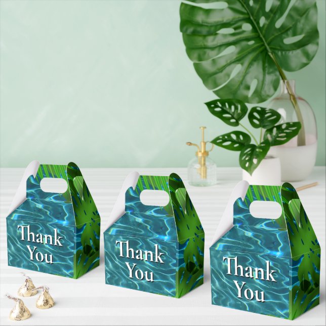 Cool Pool Party vibes water palm leaves Favour Box (Multiple)