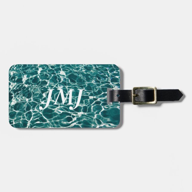 Cool Pool Waves Luggage Tag (Front Horizontal)