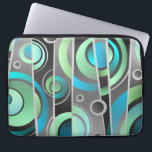 Cool Pop Art Abstract Geometric Pattern Laptop Sleeve<br><div class="desc">A cool colourful pop art geometric pattern with modern appeal,  this design features circles and lines in shades of blue,  green,  grey and black. Protect your laptop or tablet device in style.</div>