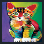 Cool pop art cat home office decor poster<br><div class="desc">design by www.etsy.com/Shop/Mitkozh</div>