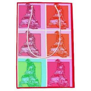 Cool Pop Art Snowmobiler Medium Gift Bag