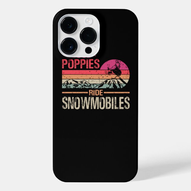 Cool Poppies Ride Snowmobiles - Snowmobile Dad Gra iPhone Case (Back)