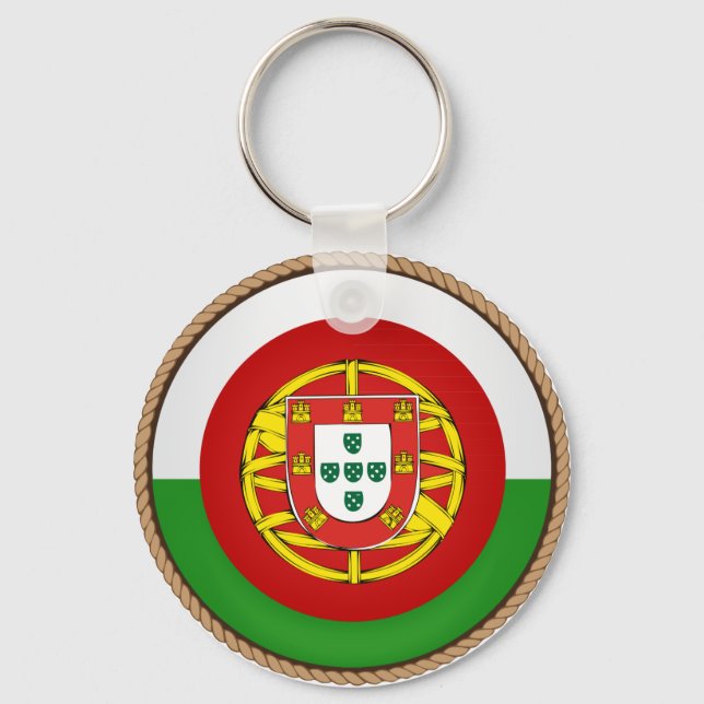 Cool Portugal Flag Seal Key Ring (Front)