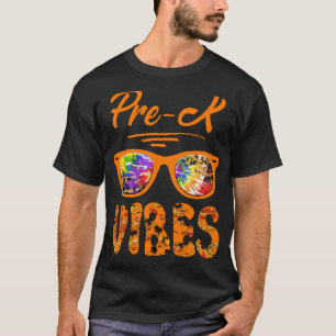 Cool Pre K Vibes Cute Tie Die Fall Teacher Fall Pa T-Shirt