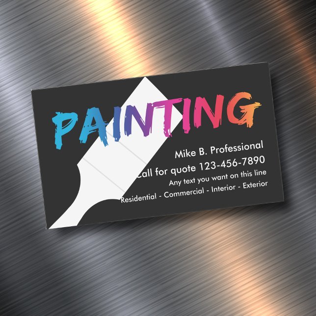 Cool Professional Painter Magnetic Business Cards (House painter magnetic business cards by Custom Business Templates )