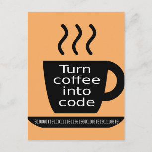 Cool Programmer Geek Coffee Addiction Postcard