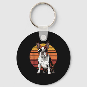 Cool proud boston terrier men women vintage dog key ring