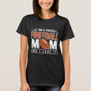 Cool Proud football Mom word art T-Shirt
