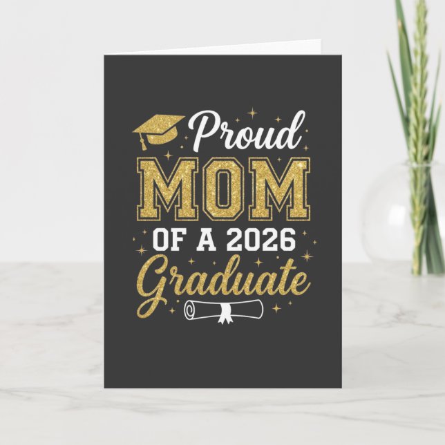 Cool Proud Mum Class of 2026, Graduation Gift for Card (Front)
