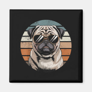 Cool Proud Pug Men Women Vintage Dog Owners  Magnet