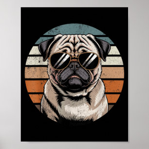 Cool Proud Pug Men Women Vintage Dog Owners  Poster