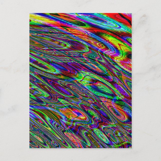 Cool Psychedelic Hippie Acid Trip Tie Dye Marbling Postcard (Front)