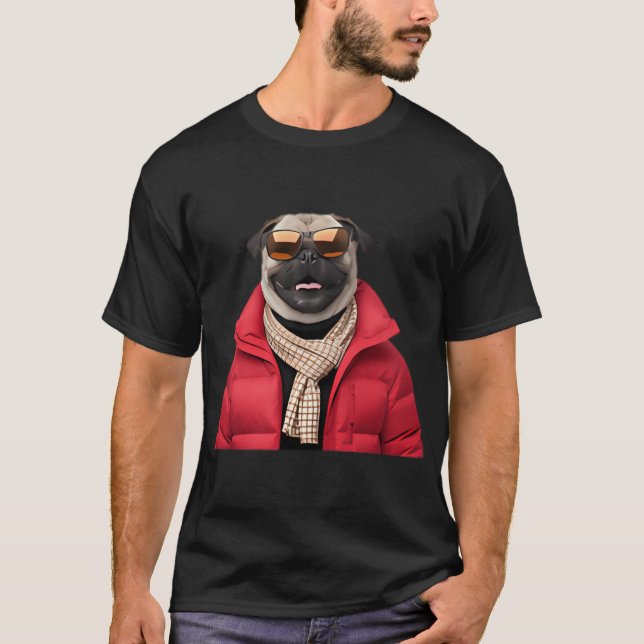 Cool Pug Art T-Shirt (Front)
