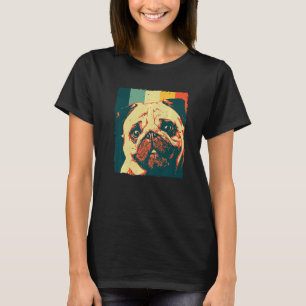 Cool Pug Black Pug Dog  Vintage 80s 90s T-Shirt