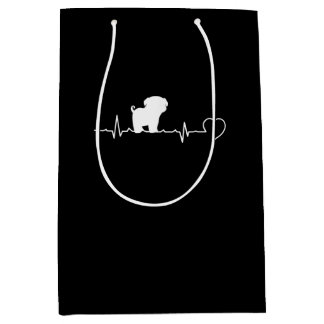 Cool Pug Dog Breed Heartbeat Puppy Medium Gift Bag
