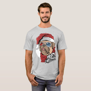 Cool Pug dog Christmas T-Shirt