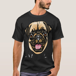Cool Pug Dog Face T-Shirt