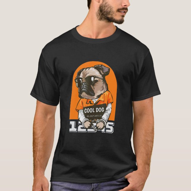 Cool pug dog funny T-Shirt (Front)