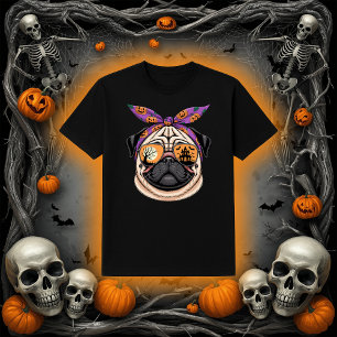 Cool Pug Dog with Bandanna & Halloween Shades T-Shirt