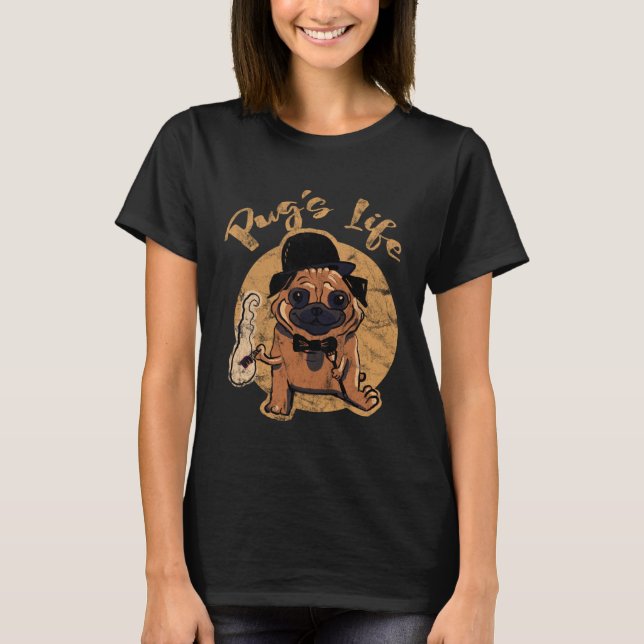 cool pug face pug s life Christmas pug T-Shirt (Front)