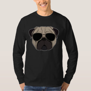 Cool Pug  Hipster Pug with sunglasses T-Shirt
