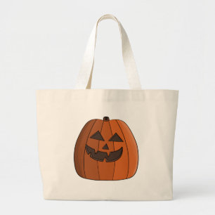 Cool Pumpkin Large Tote Bag