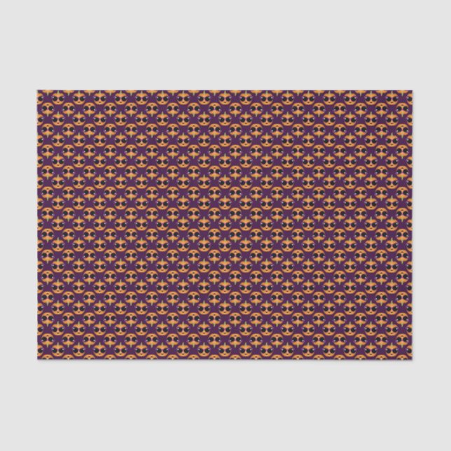 Cool Pumpkin Wearing Retro Cat Sunglasses Pattern Tissue Paper (Front)