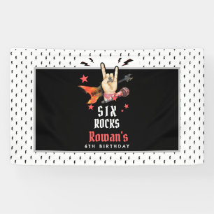 Cool Punk Rockstar Any Age Birthday Banner