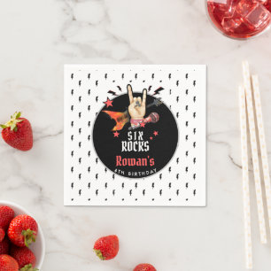 Cool Punk Rockstar Any Age Birthday Napkin