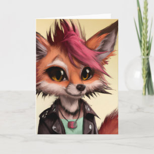 Cool Punkrock Fox Teenager All Occasions Greeting Card