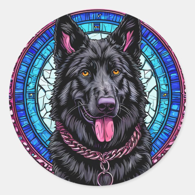 Cool Purebred Dog Classic Round Sticker (Front)