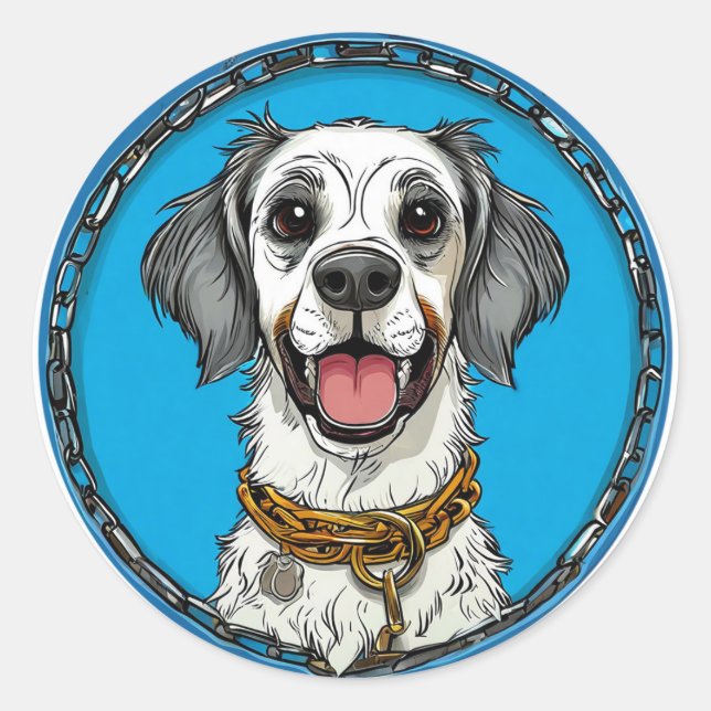 Cool Purebred Dog Classic Round Sticker (Front)