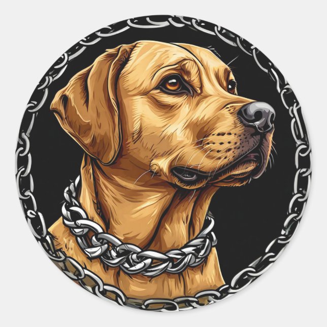 Cool Purebred Dog Classic Round Sticker (Front)