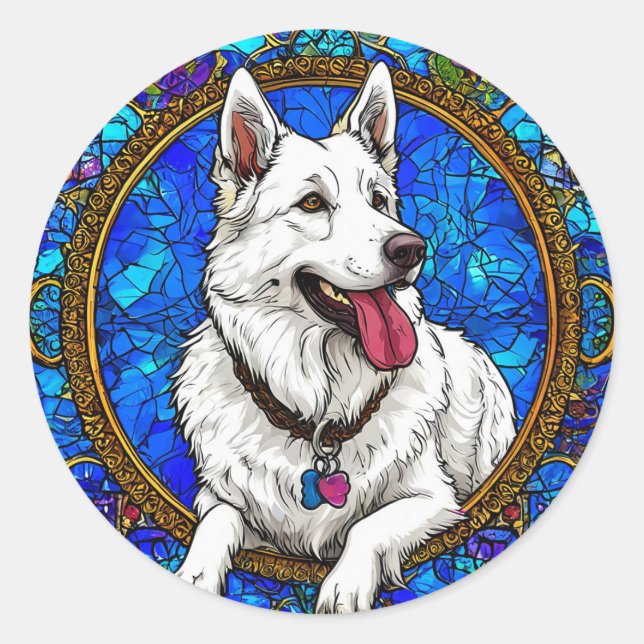 Cool Purebred Dog Classic Round Sticker (Front)