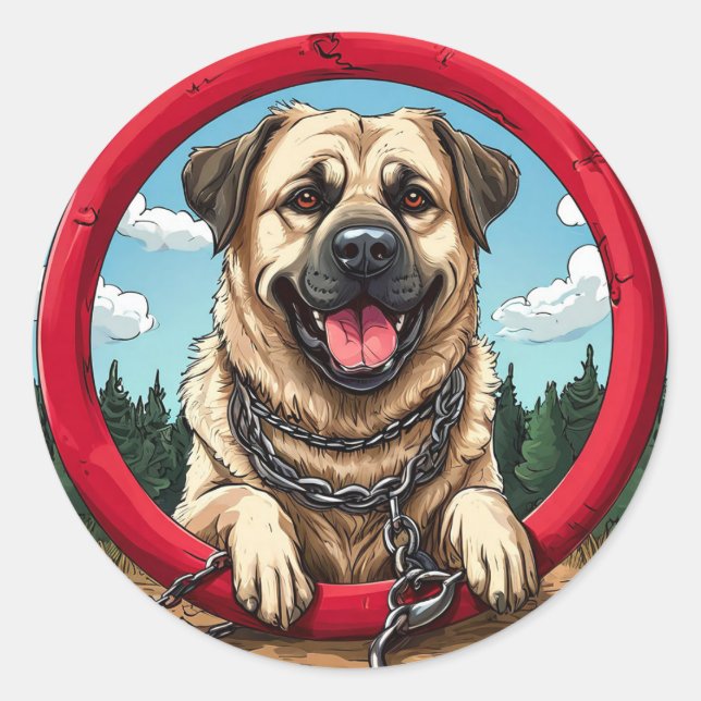 Cool Purebred Dog Classic Round Sticker (Front)