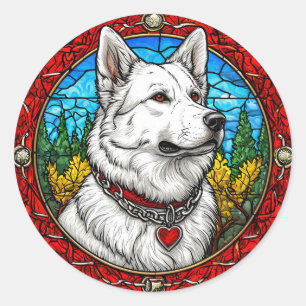 Cool Purebred Dog Classic Round Sticker