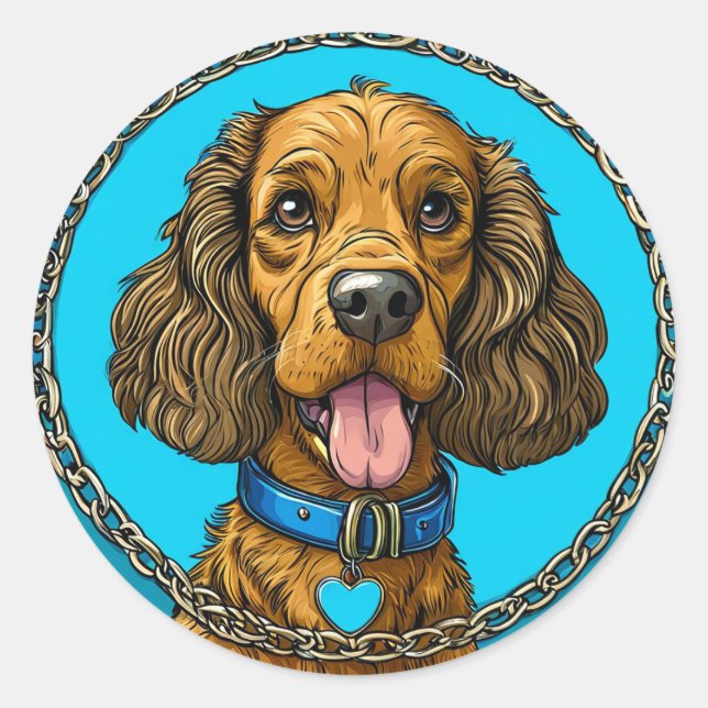 Cool Purebred Dog Classic Round Sticker (Front)