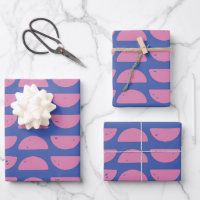 Cool Purple Blue Geometric Block Print Pattern