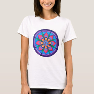 Cool purple blue pink and green mandala T-Shirt