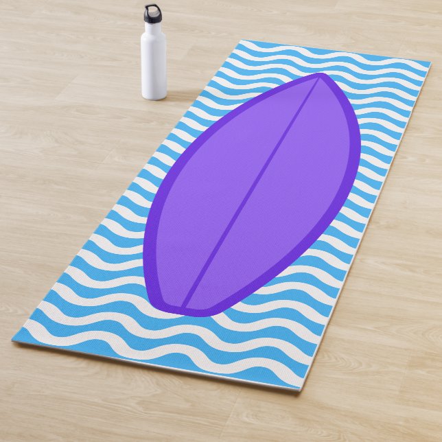 Cool Purple Blue Waves Surfing Yoga Mat (In Situ)